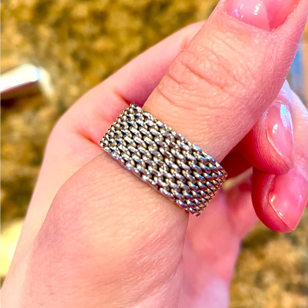 Tiffany & Co Sterling silver Somerset mesh ring